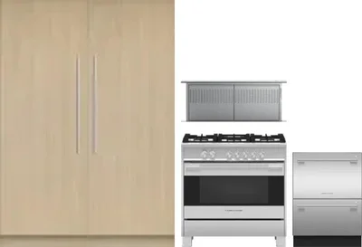 5 Piece Package Includes Refrigerator, Freezer, Range, Hood And Dishwasher